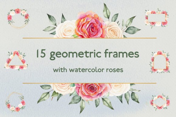Elegant Watercolor Geometric Frames for Modern Design