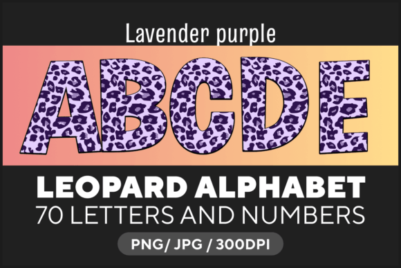 Lavender Purple Leopard Alphabet: A Creative Typeface