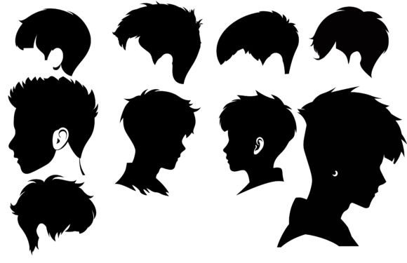 Modern Grooming: The Crew Cut Hair Style Silhouette Clipart