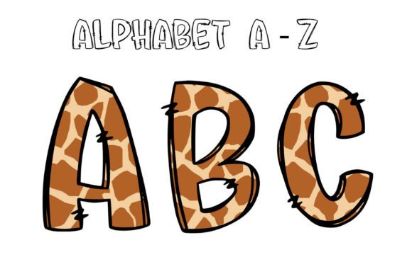 Safari Animals Alphabet Doodle PNG2: Creative Design Assets
