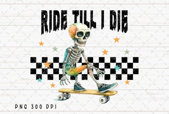 Skeleton Skateboard Spooky Halloween PNG for Creators