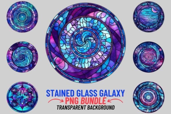 Stained Glass Galaxy 12 PNG Clipart: Cosmic Design Assets