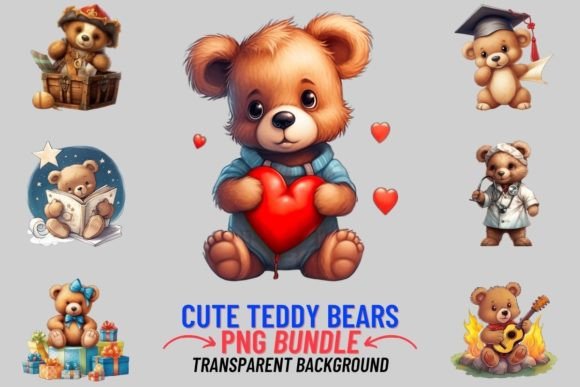 Teddy Bears 12 PNG Sublimation: A Designer's Guide to Watercolor Charm