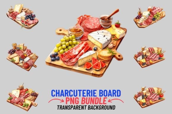 Watercolor Charcuterie: 12 PNG Clipart for Designers