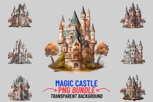 Watercolor Magic Castle 8 PNG Clipart: Your Creative Toolkit