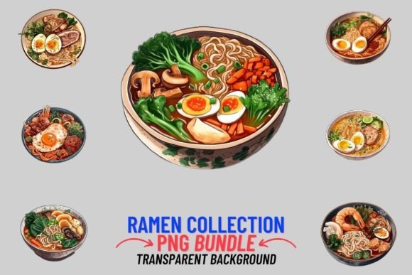 Watercolor Ramen Collection 12 PNG: A Feast for Your Designs