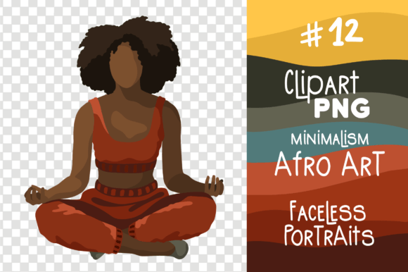 Yoga Pose Lotus Afro African Black Girl